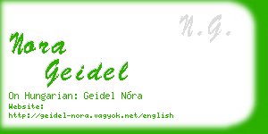 nora geidel business card